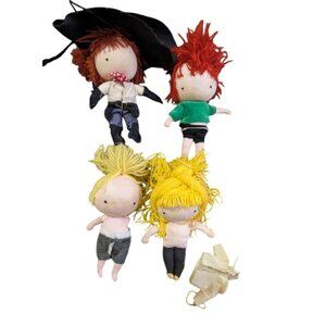 Joan Walsh Anglund Pocket Dolls Lot Of 4 - Handmade Vintage Charm Needs TLC 7"